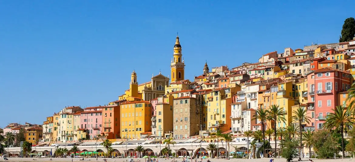 Colourful Old Town of Menton – a charming destination for French immersion near Nice