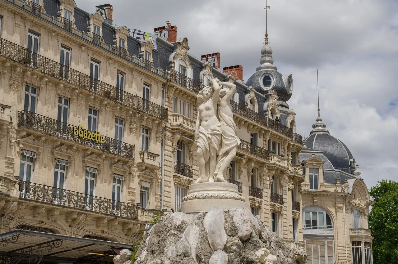Fountain of the Three Graces in Place de la Comédie, Montpellier’s historic city centre
