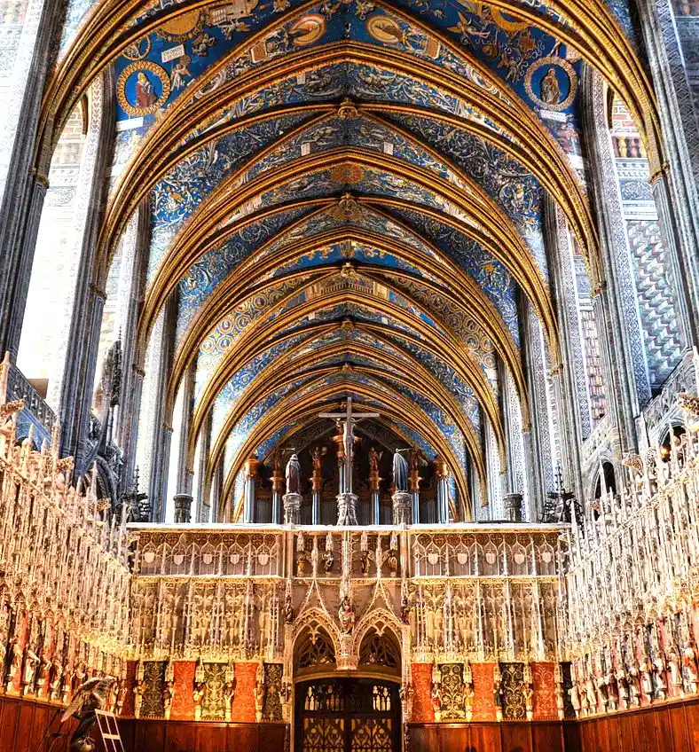 Interior of Sainte-Cécile Cathedral in Albi – a Gothic masterpiece near Toulouse
