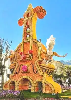 Lemon Festival sculpture in Menton – a cultural discovery near Nice for French learners