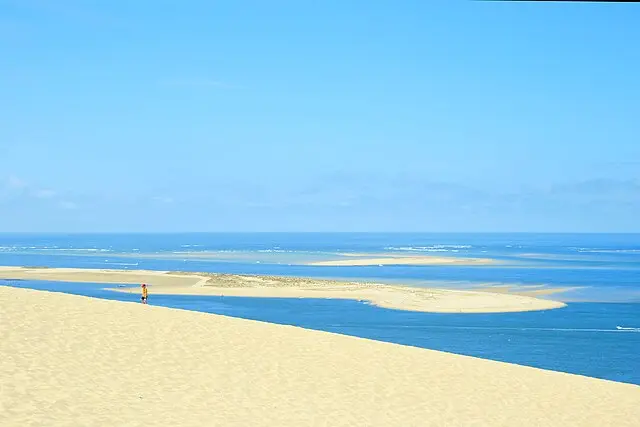 Sweeping panoramic view from Dune du Pilat towards Banc d’Arguin and the Atlantic Ocean
