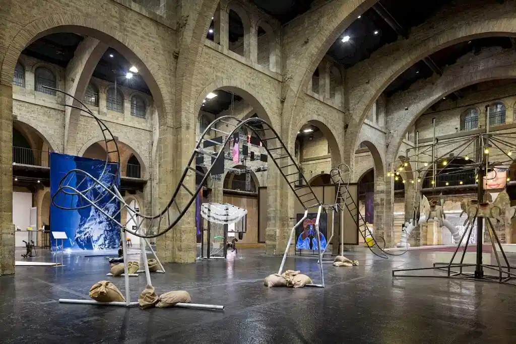 CAPC contemporary art museum in Bordeaux with modern installation in historic architecture