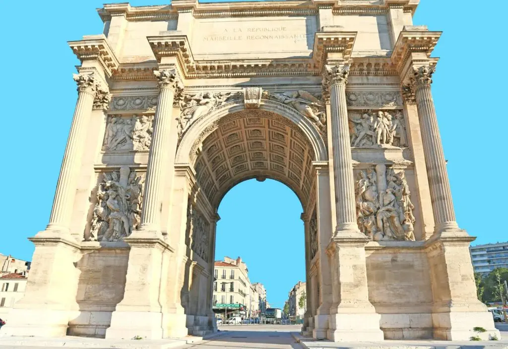 The Porte d’Aix, triumphal arch in Marseille, France