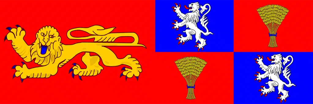 Historical flag representing Aquitaine under English rule during the Hundred Years' War