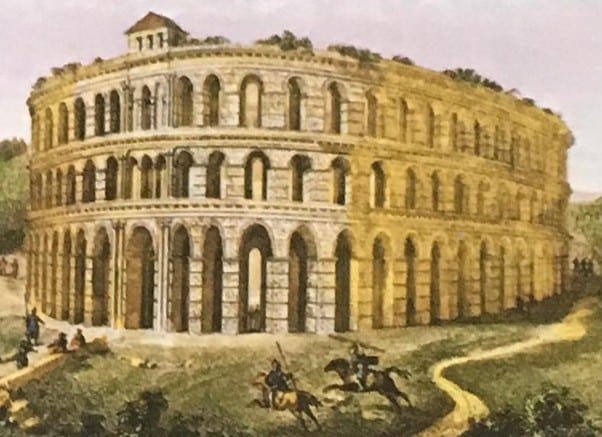 Illustration du Palais Gallien, l’amphithéâtre romain de Bordeaux autrefois appelé Burdigala